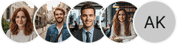 Molteplici avatar di profili di investitori nel blocco di recensioni di trading su Chiave Rendivio